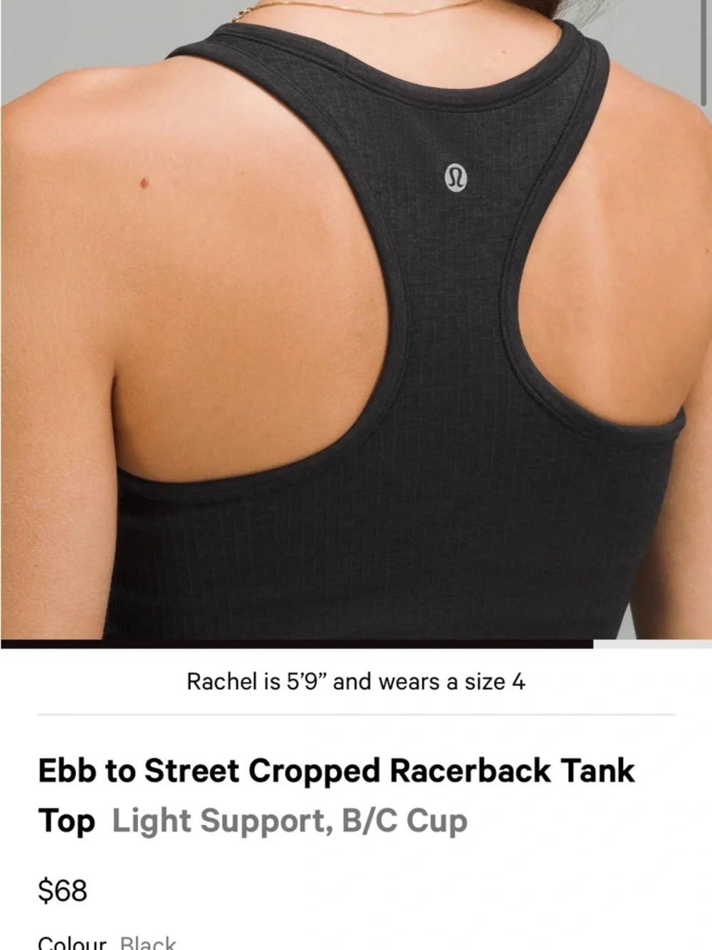 Ebb to Street Black Ribbed racerback Crop Tank Top - Picture 5 of 5